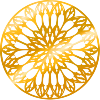 Logo du confessionnal représentant une rosace gothique dorée